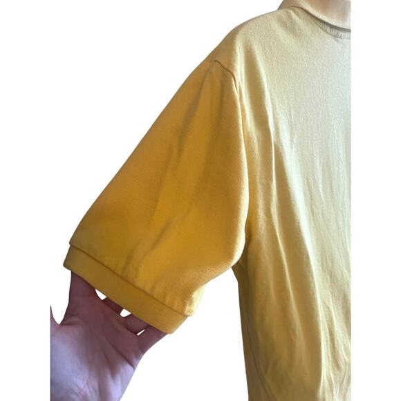 Y2K Vintage Mens Yellow Polo Shirt USPA Size L Embroidered Preppy Statement - Picture 5 of 8